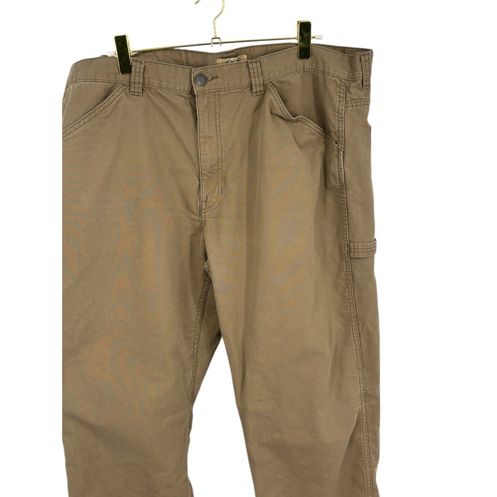 Blue Mountain Mens Tan Canvas Utility Work Pants Size 44x32 Carpenter Style - Picture 2 of 8